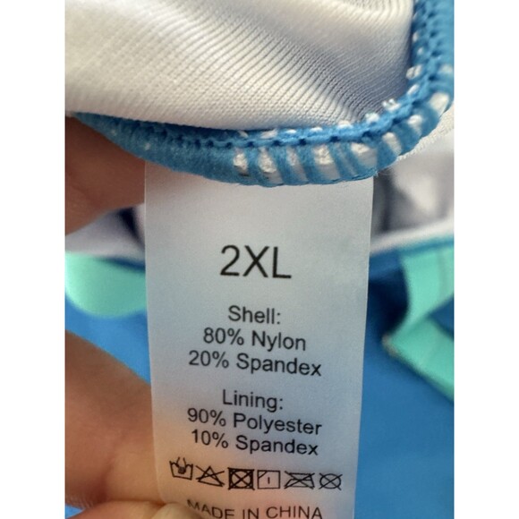 Tankini Swimsuit for Women Tummy Control Two Piece High Waist size 2XL turquoise - Picture 14 of 14